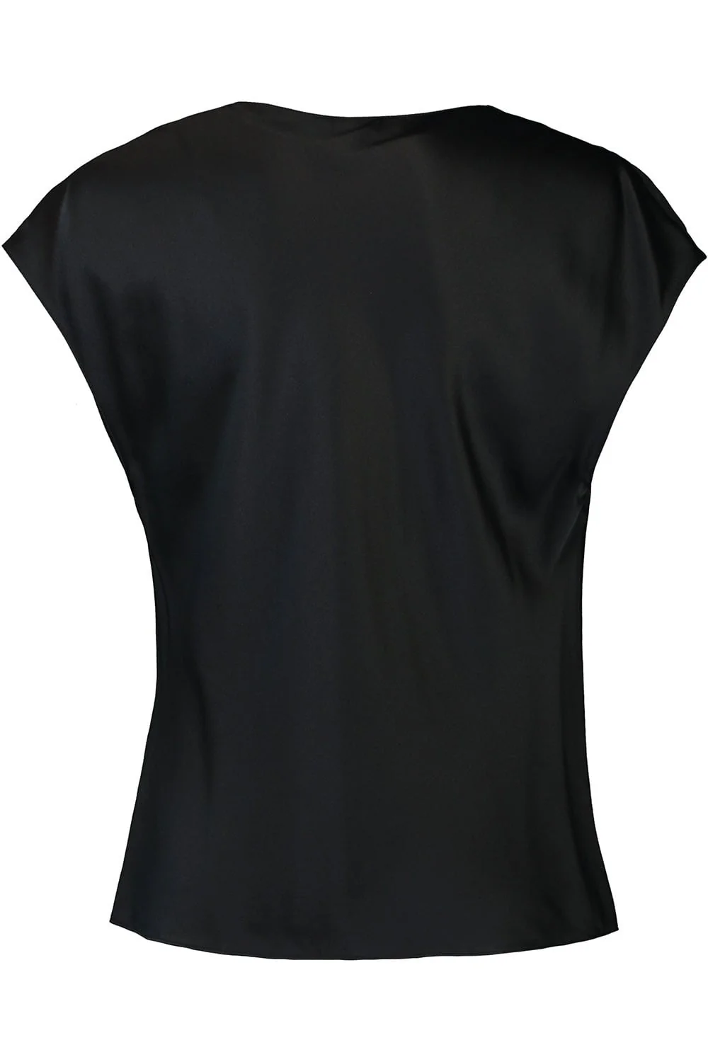 Cowl Neck Cap Sleeve Blouse - Black - Image 5