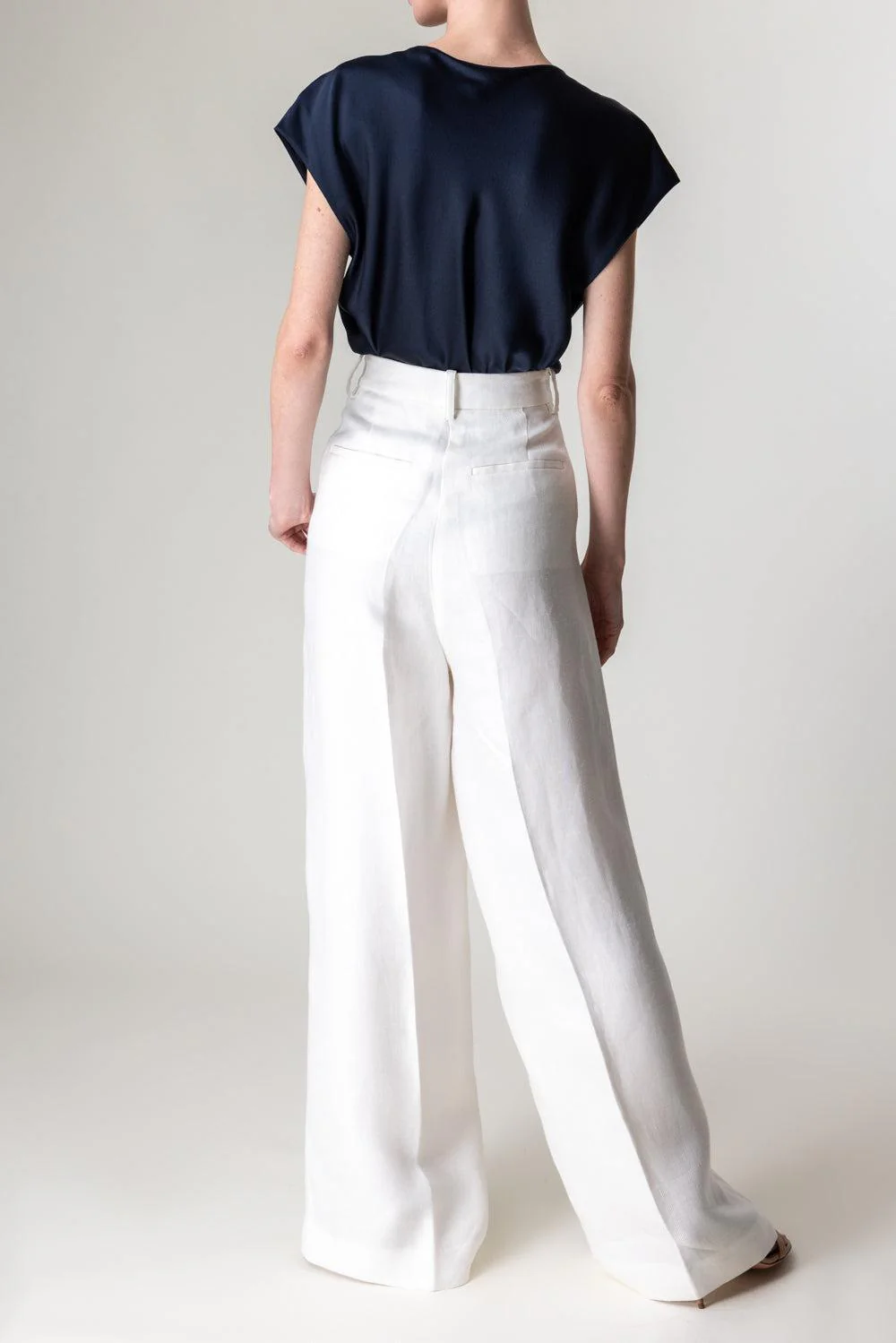 Cowl Neck Cap Sleeve Blouse - Coastal Blue - Image 4