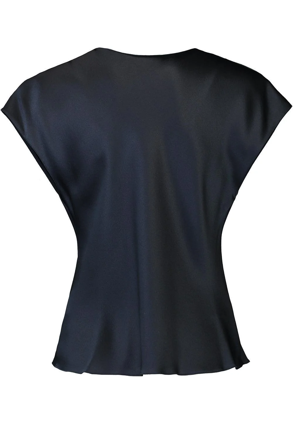 Cowl Neck Cap Sleeve Blouse - Coastal Blue - Image 5