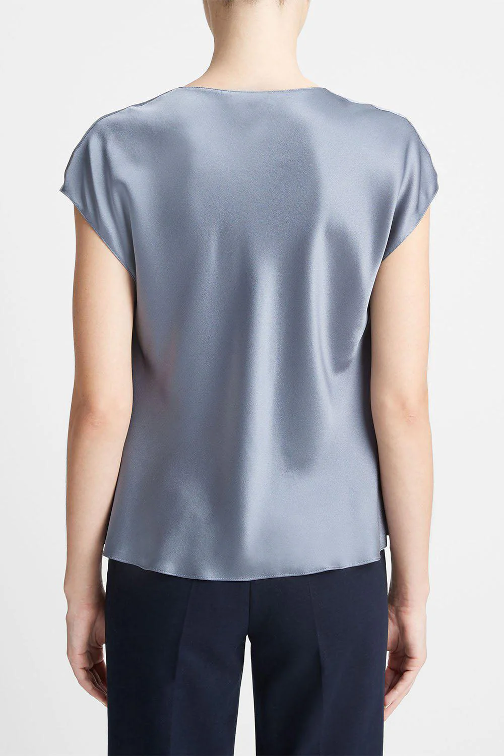 Cowl Neck Cap Sleeve Blouse - Iris Water - Image 4
