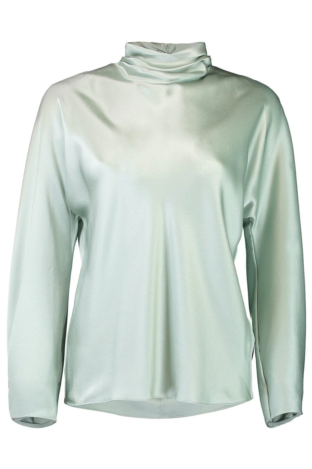 Draped Funnel Neck Blouse
