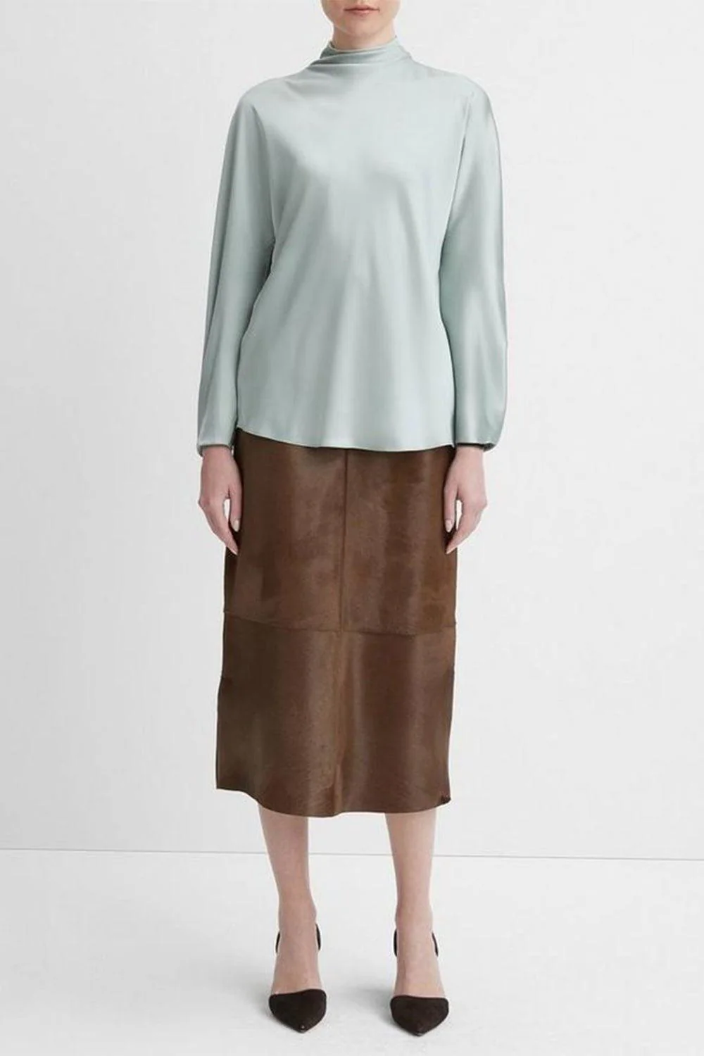Draped Funnel Neck Blouse - Image 2