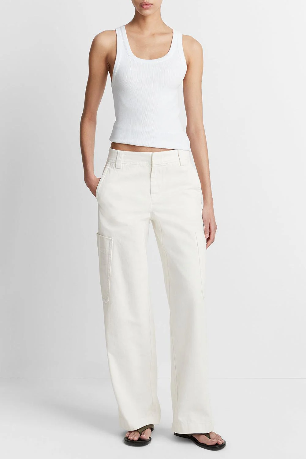 Scoop Neck Tank - Optic White - Image 2