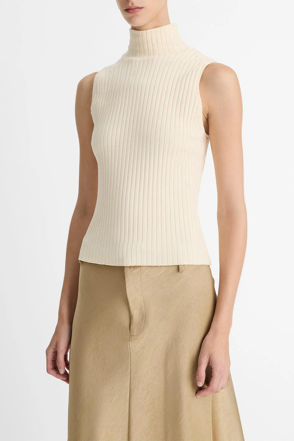 Sleeveless Turtleneck - Chalk - Image 2