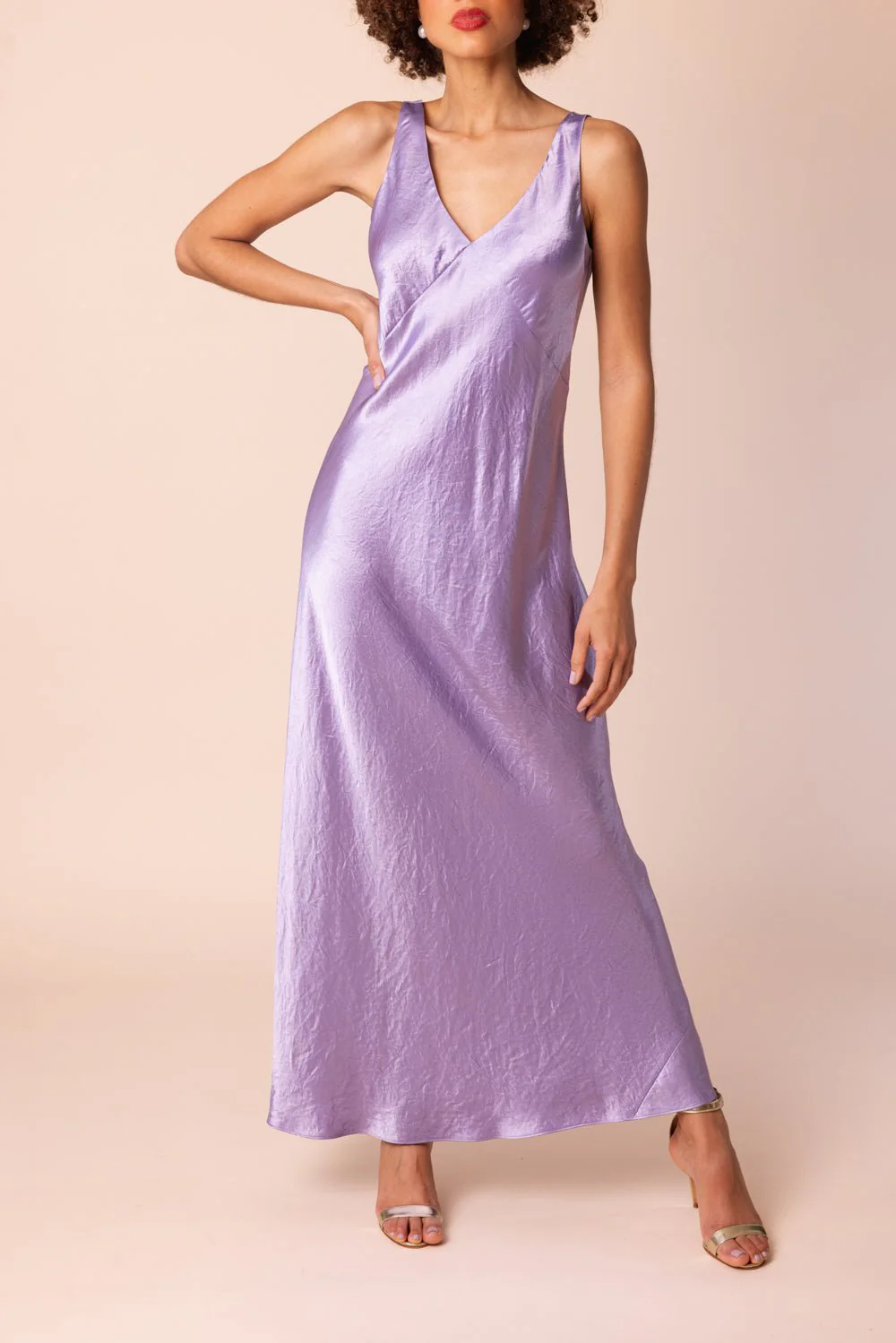 Vneck Bias Maxi Dress - Image 2