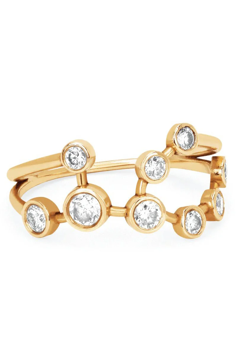 Diamond Virgo Constellation Ring