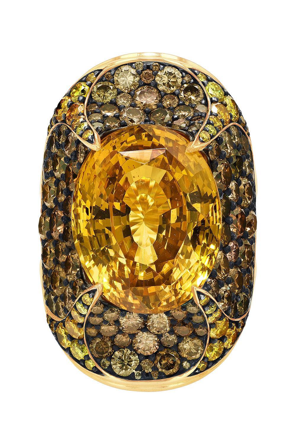 Brown Zircon Triple Ring