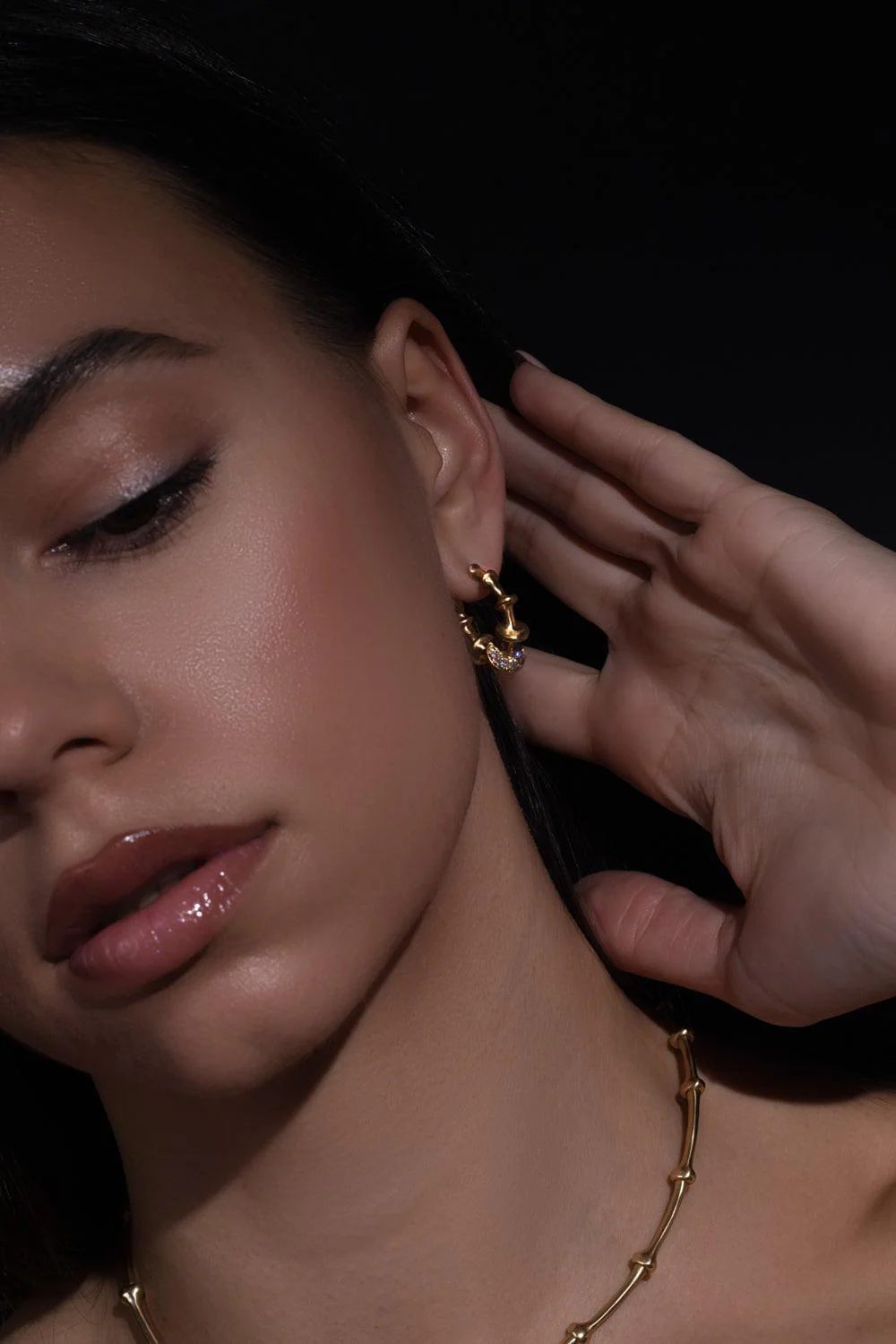 Chrona Diamond Mini Hoop Earrings - Image 2