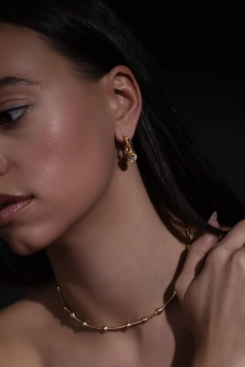 Chrona Diamond Mini Hoop Earrings - Image 3