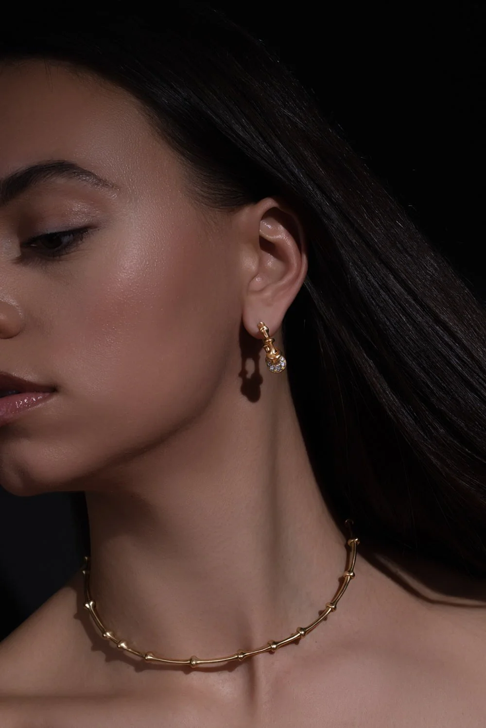 Chrona Diamond Mini Hoop Earrings - Image 4