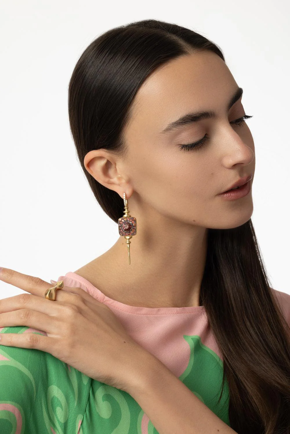 Chrona Disco Square Earrings - Image 3