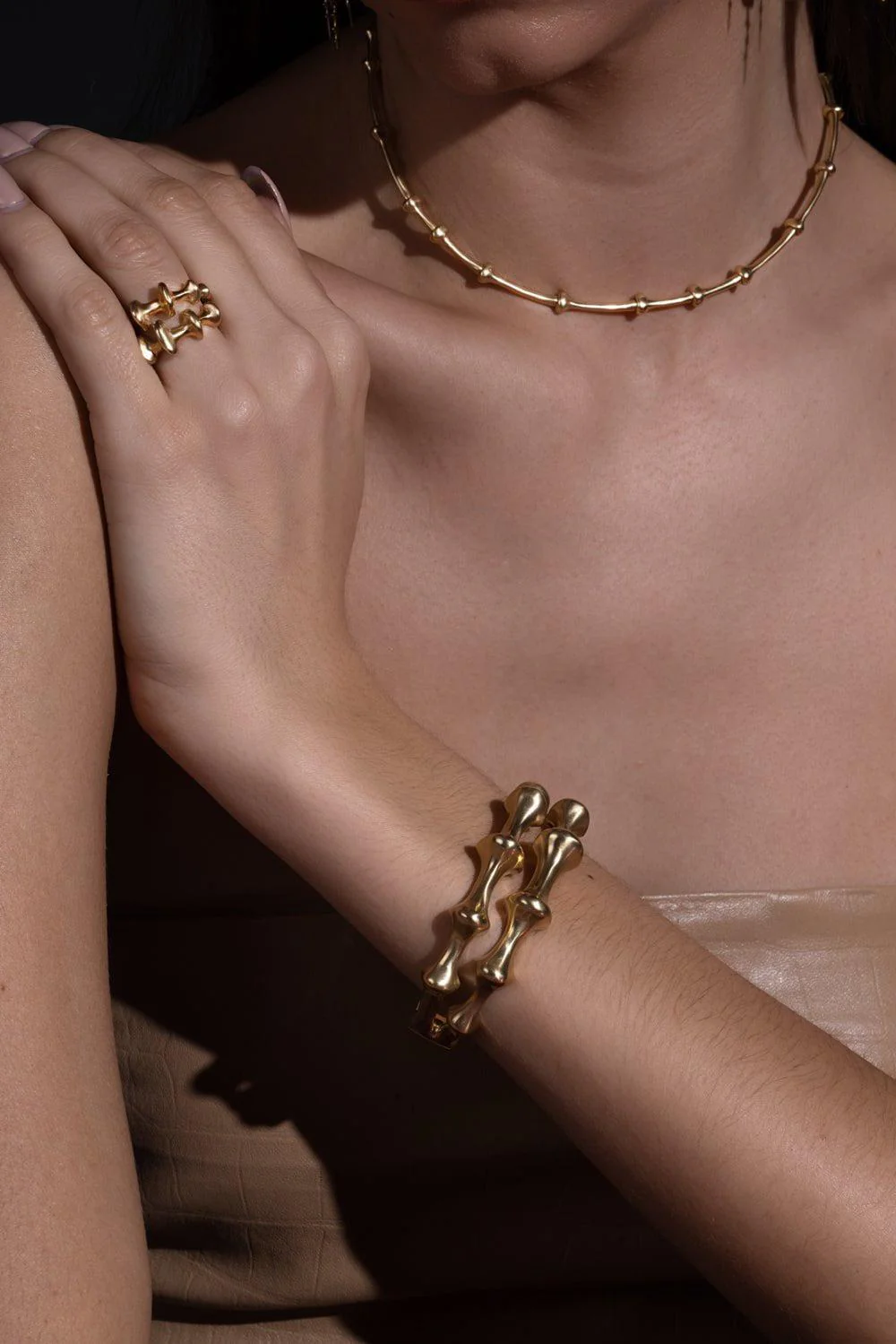 Chrona Hinged Double Cuff Bracelet - Image 4
