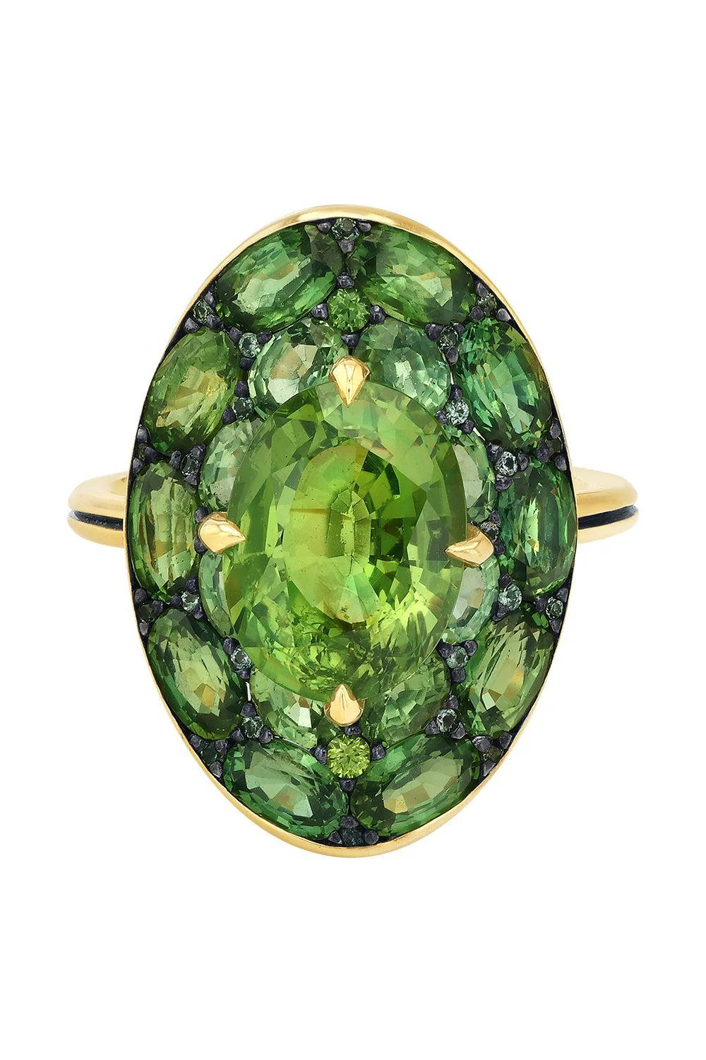 Green Sapphire Oval Ring