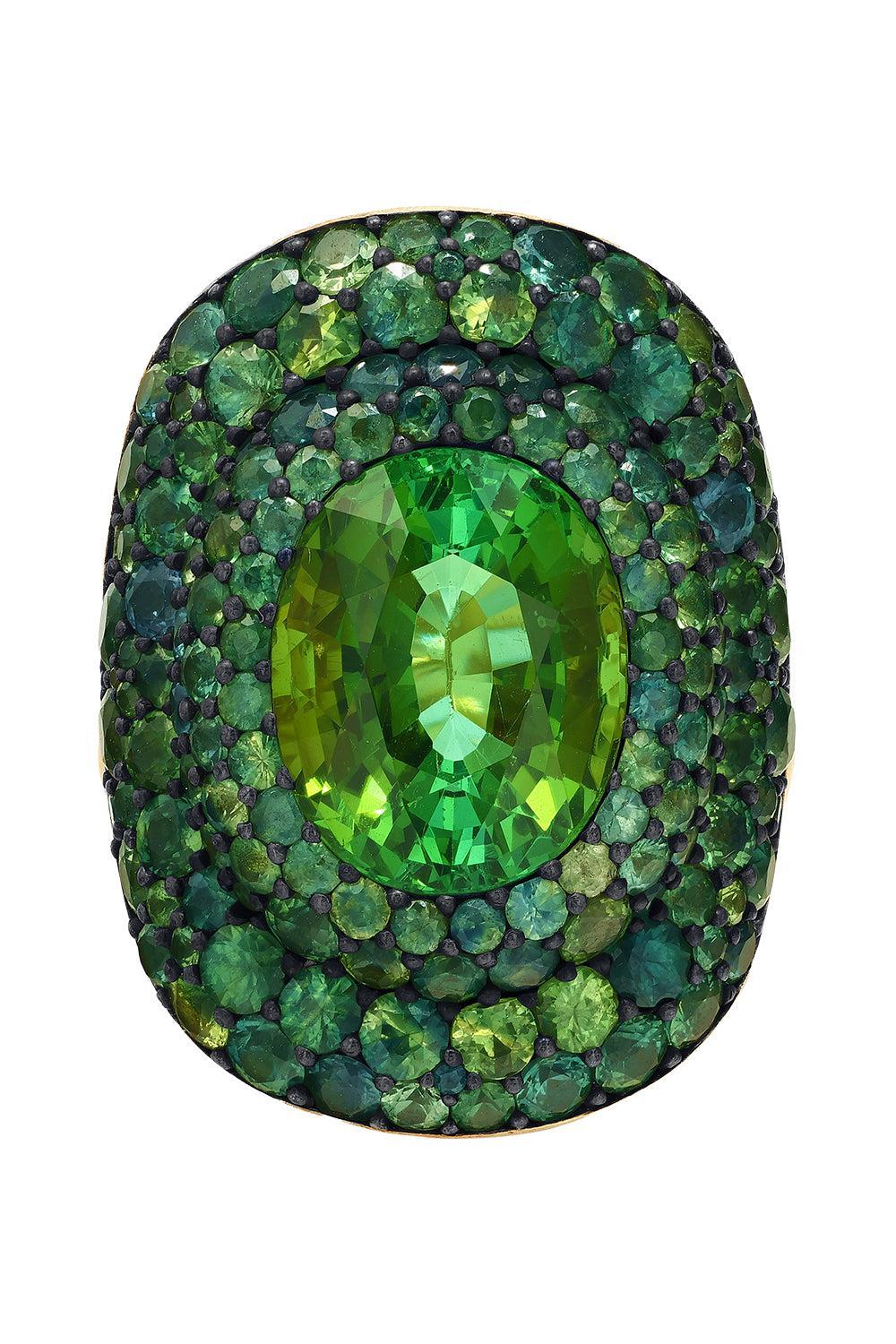 Green Tourmaline Chrona II Ring