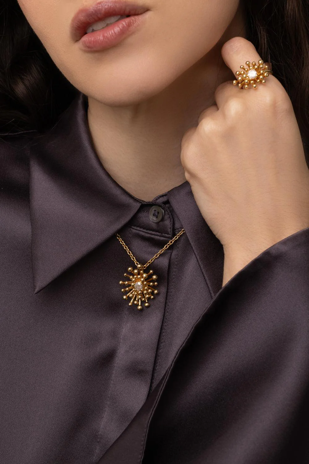 Grey Diamond Nocturne Pendant Necklace - Image 3