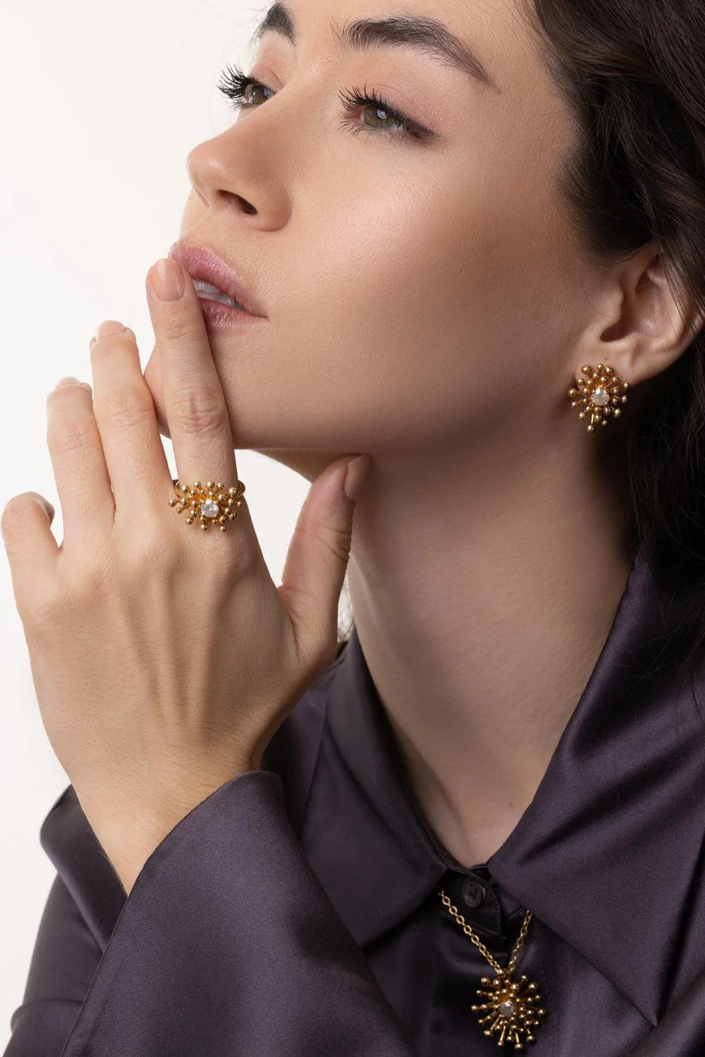 Grey Diamond Nocturne Stud Earrings - Image 5