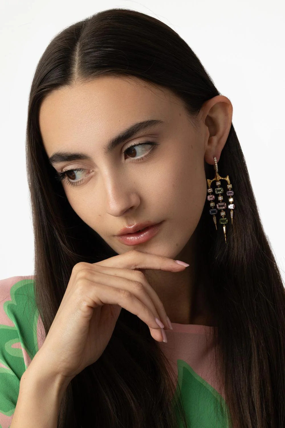 Multi Color Chrona Chandelier Earrings - Image 2