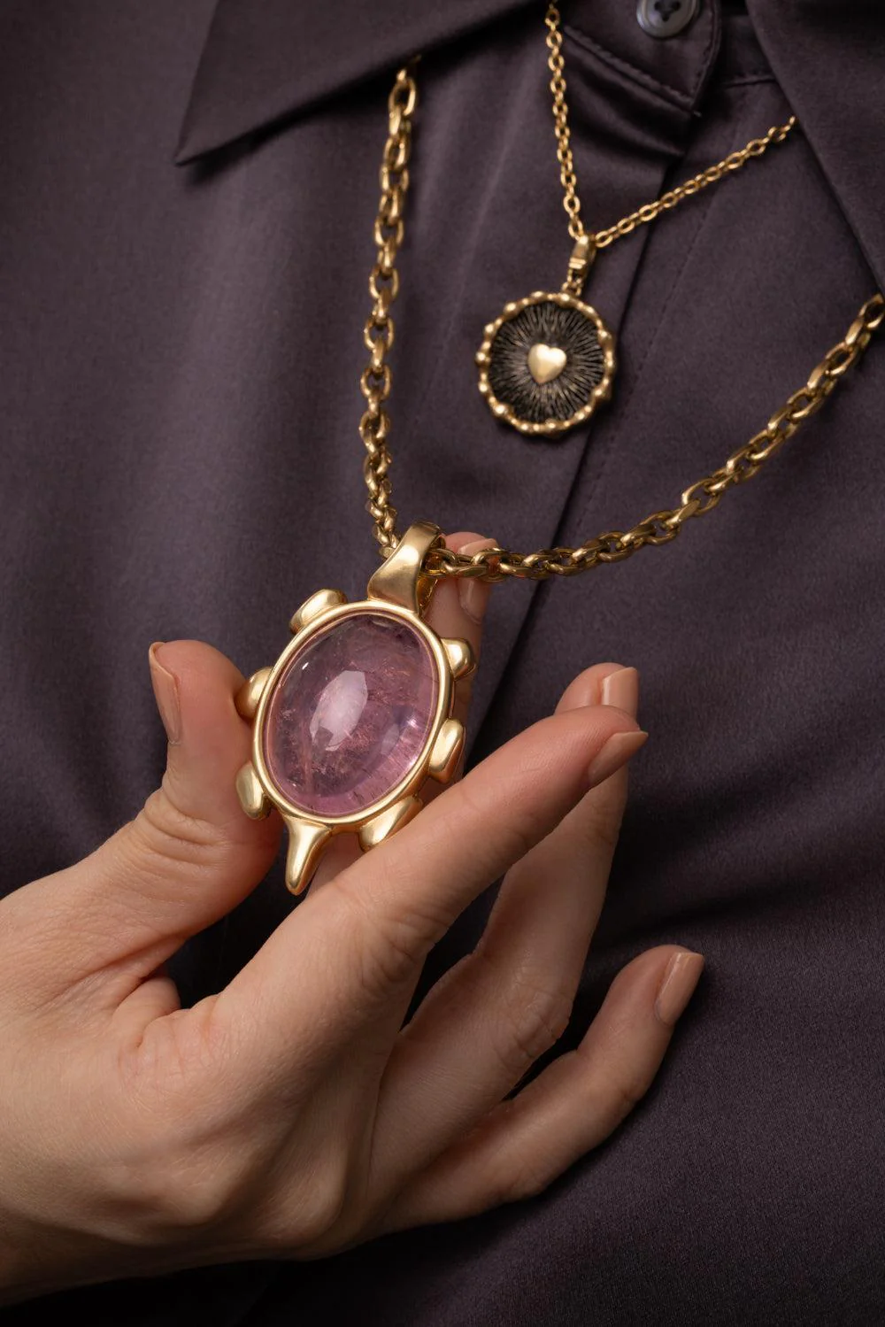 Pink Tourmaline Chrona Pendant - Image 3