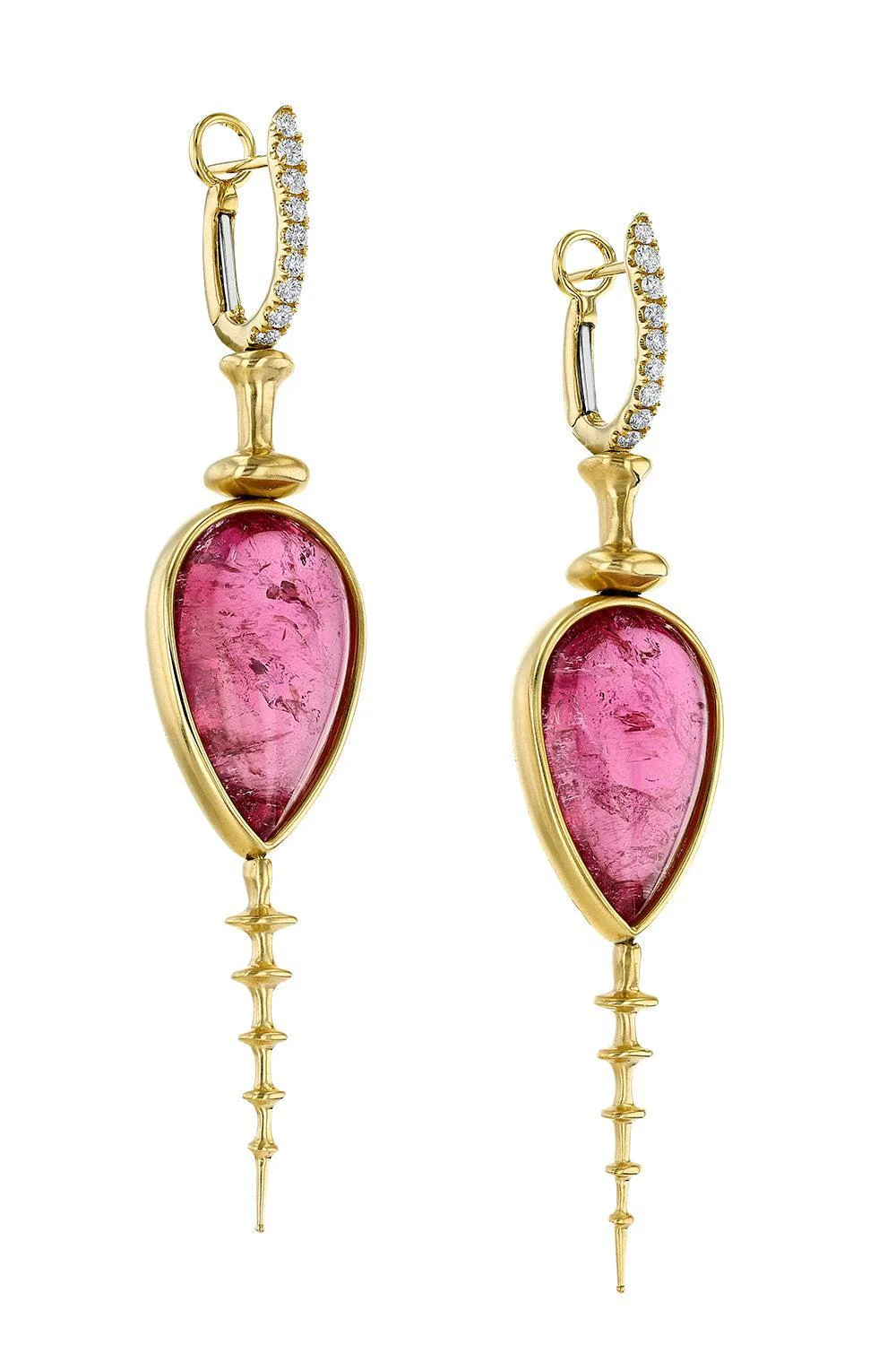 Pink Tourmaline Chrona Totem Earrings - Image 5