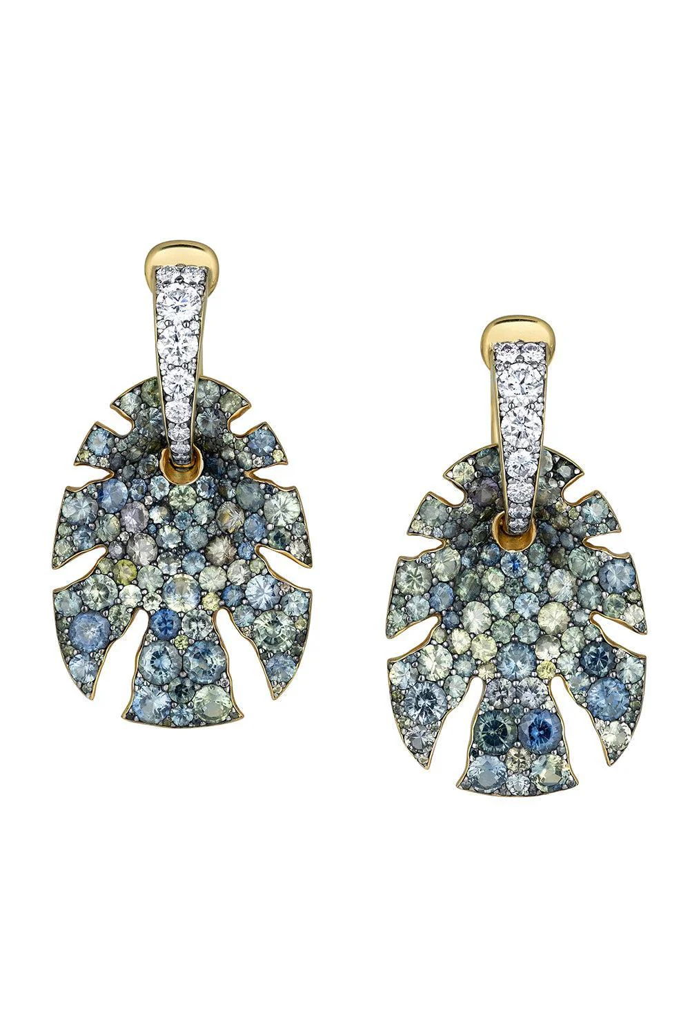 Split Super Sine Sapphire Earrings