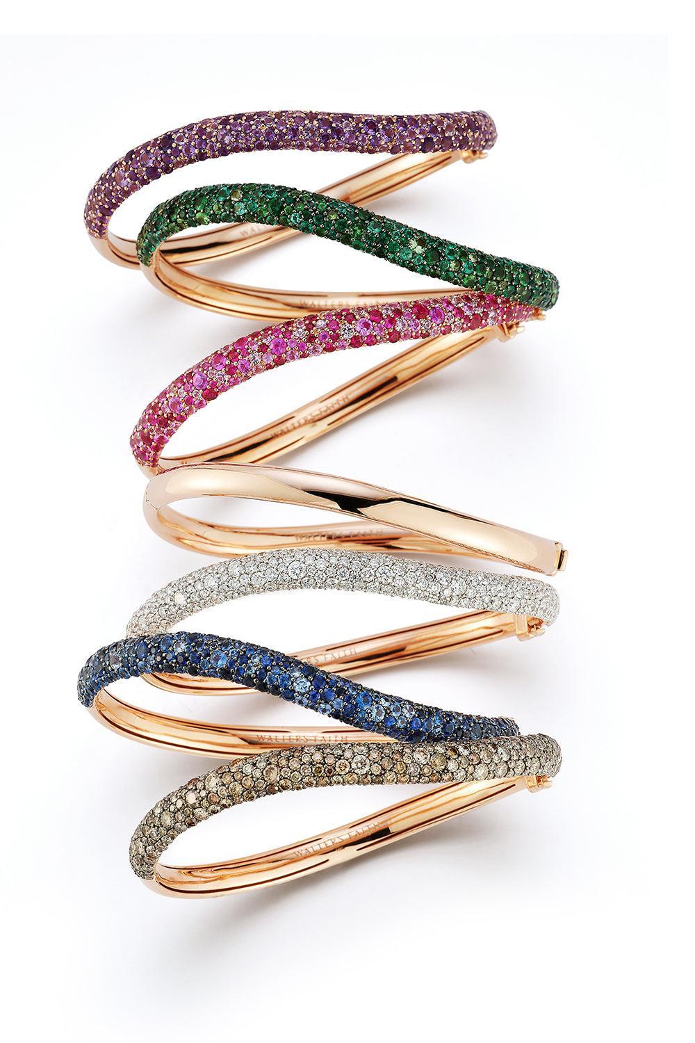 Pink Sapphire Julian Wave Bracelet - Rose Gold - Image 4