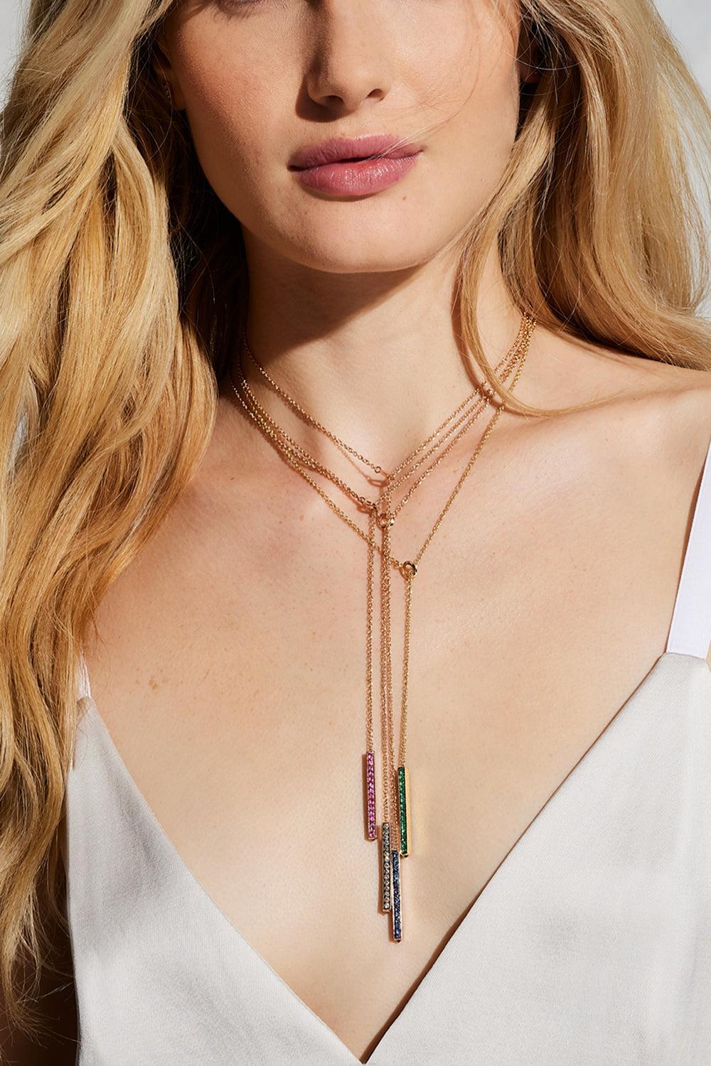 Champagne Diamond Bar Grant Necklace - Image 2