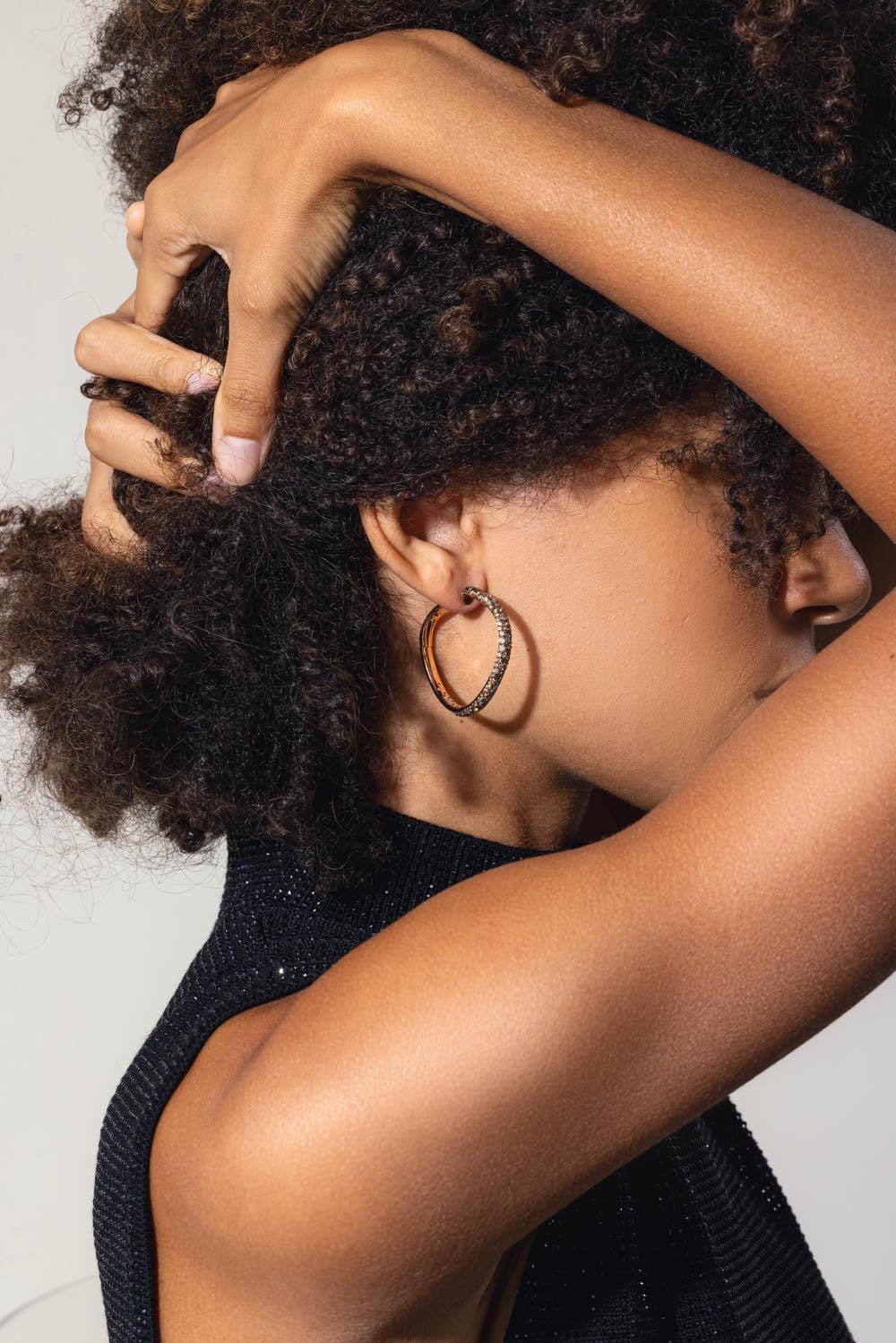 Champagne Diamond Julian Hoop Earrings - Image 2