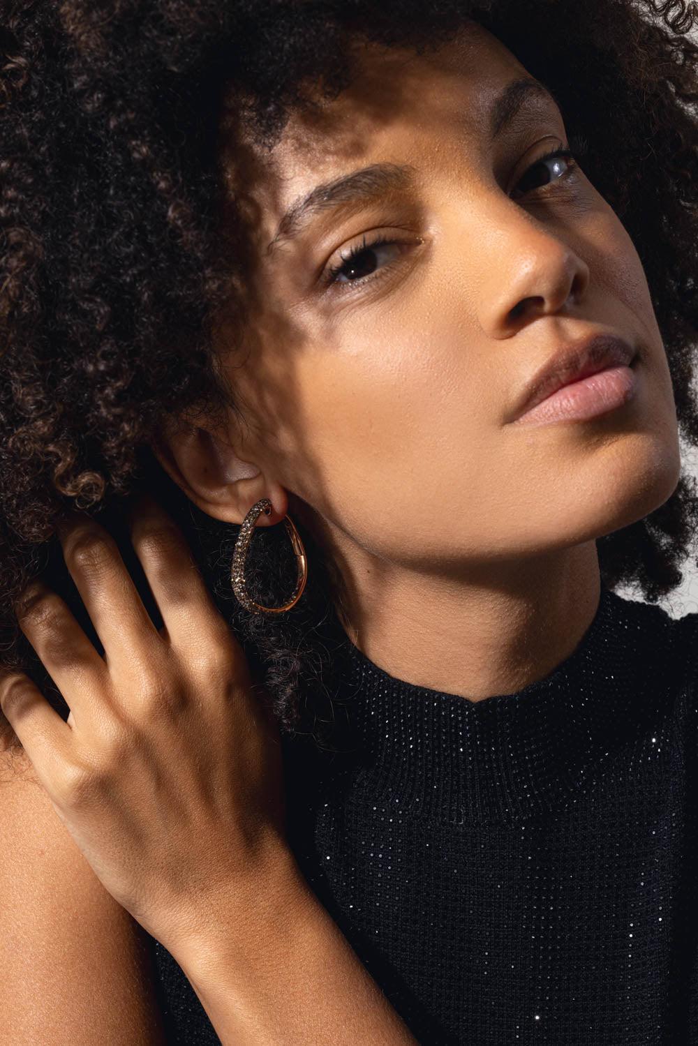 Champagne Diamond Julian Hoop Earrings - Image 3