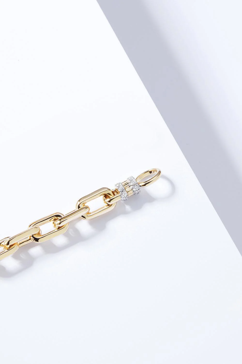 Clive Diamond Clasp Chain Link Choker - Yellow Gold - Image 3