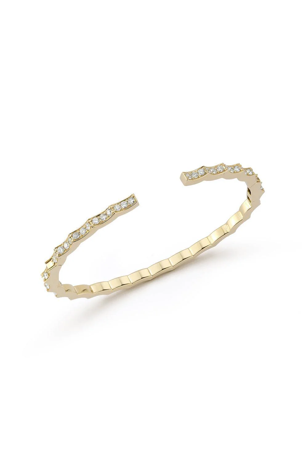 Clive II Scalloped Hinge Bracelet - Yellow Gold