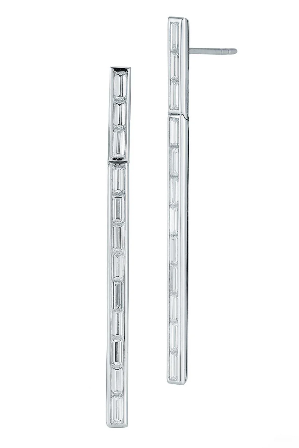 Diamond Baguette Keynes Drop Earrings