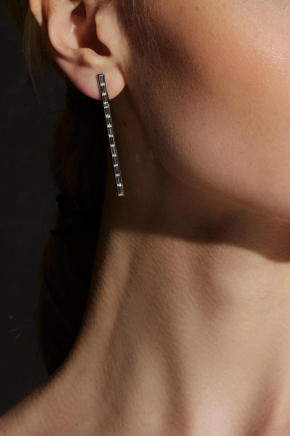 Diamond Baguette Keynes Drop Earrings - Image 2