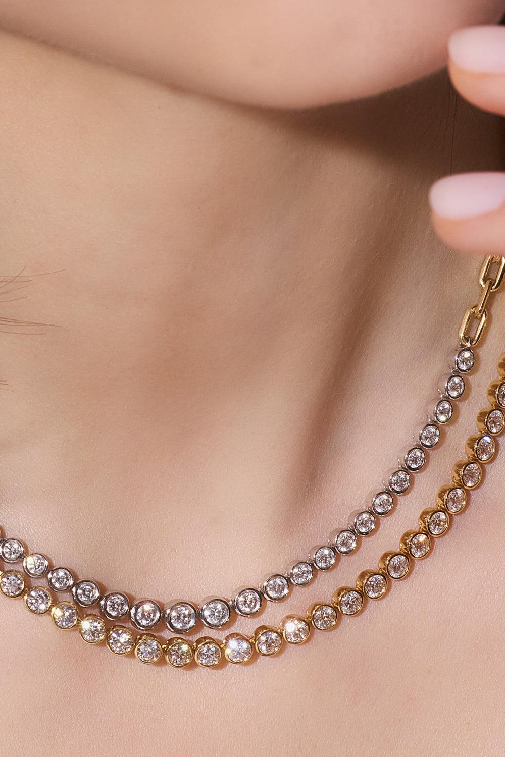 Diamond Bezel WF Classic Tennis Necklace - Image 3