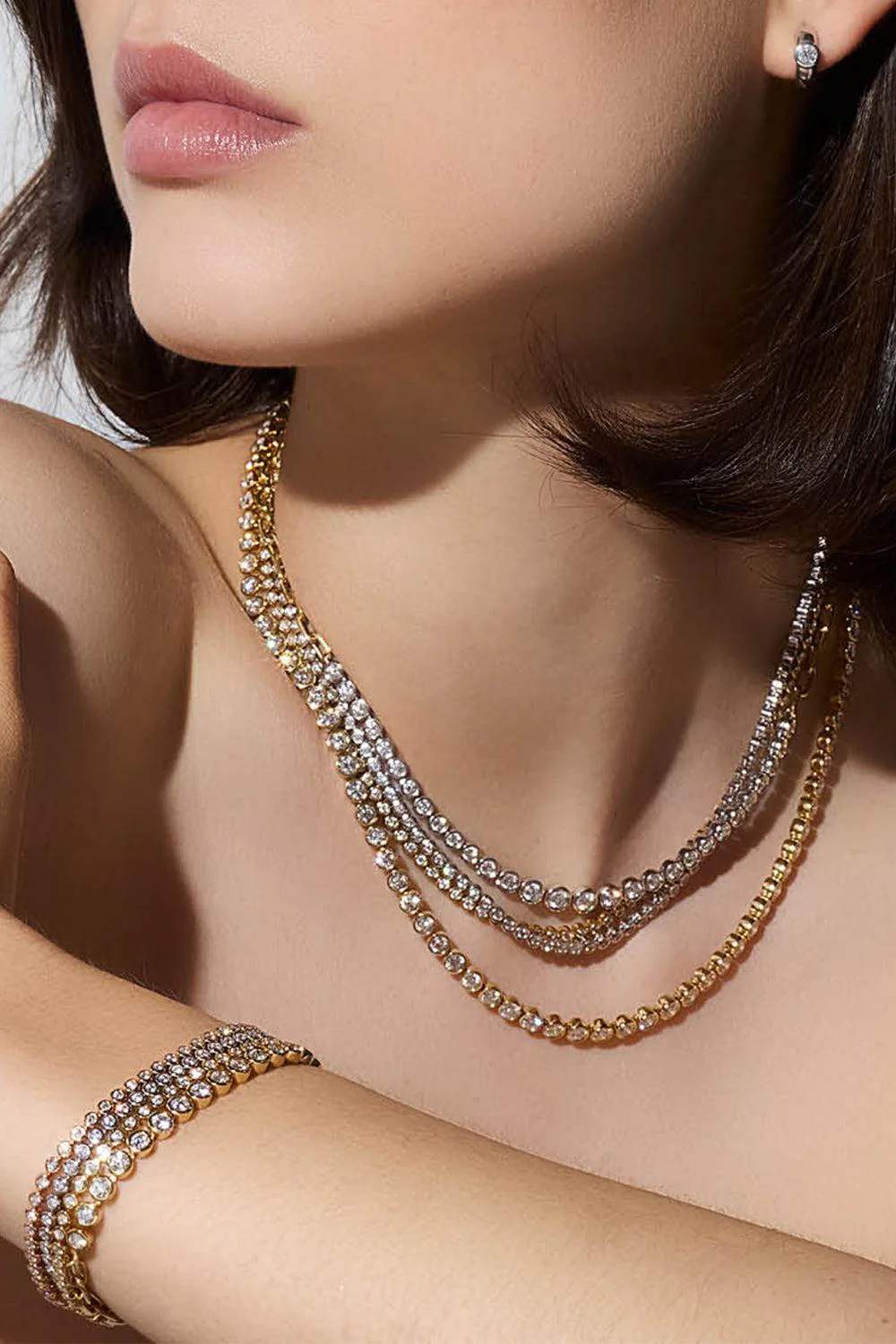Diamond Bezel WF Classic Tennis Necklace - White Gold - Image 2
