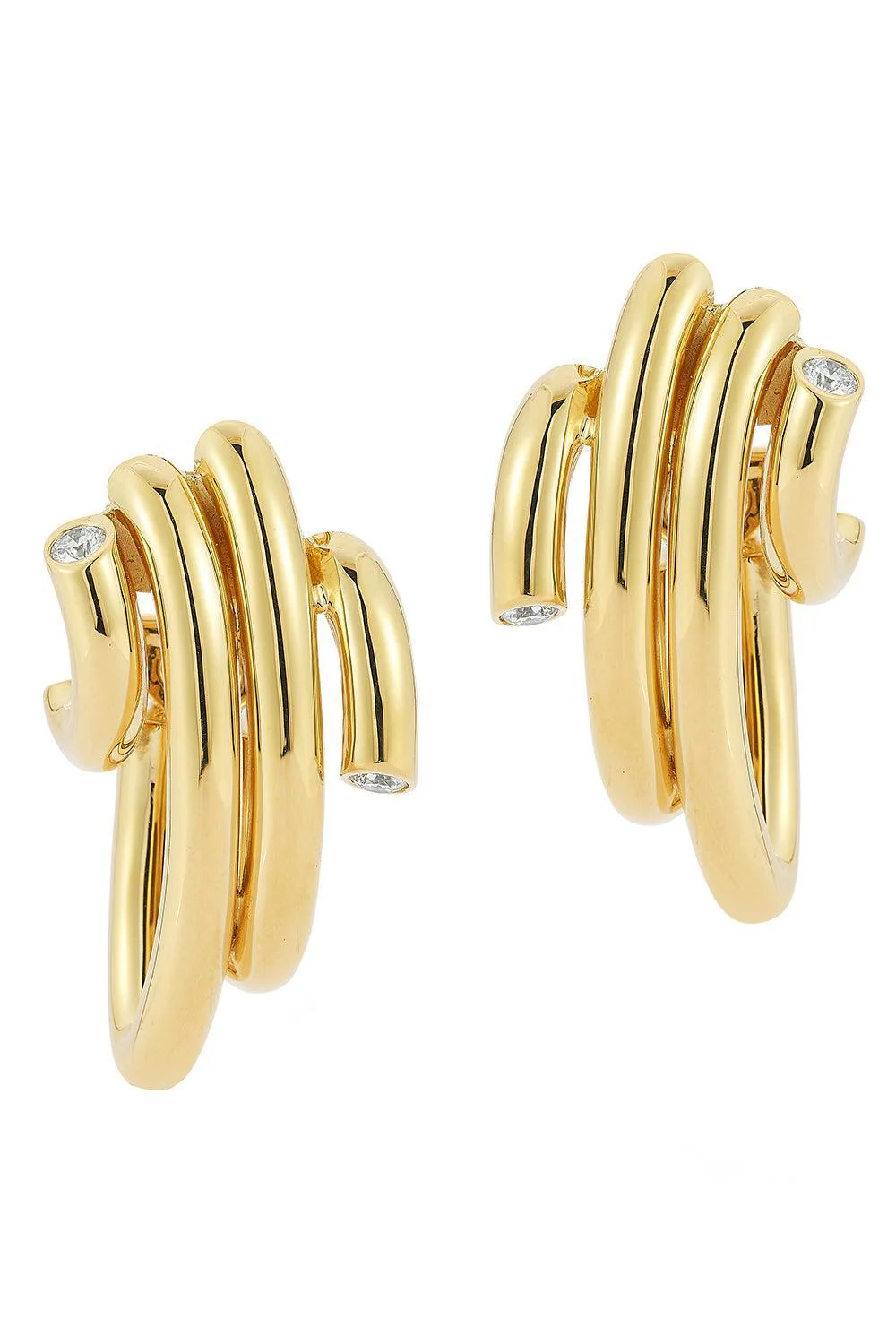 Diamond End Thoby Spiral Earrings