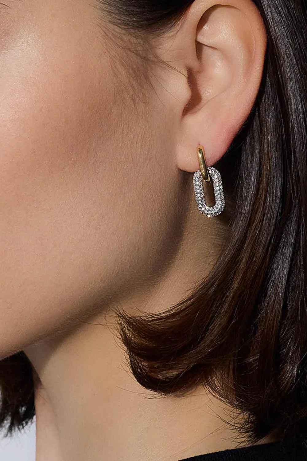 Diamond Morrell Drop Huggie Earrings - Image 2