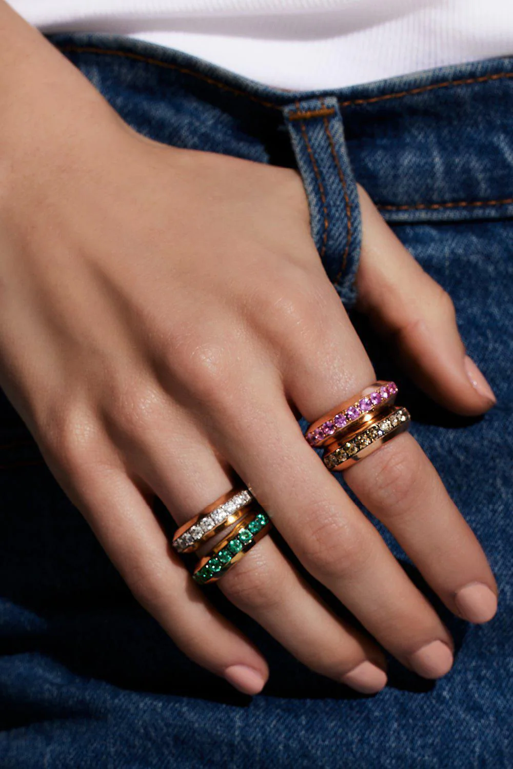 Grant Pink Sapphire Angled Band Ring - Image 2