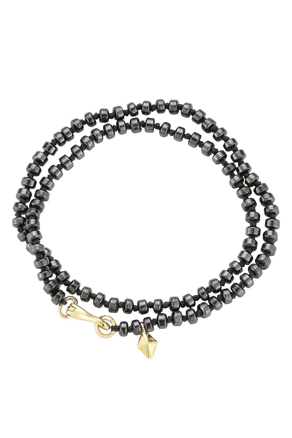 Hemaite Beaded Wrap Bracelet - Yellow Gold