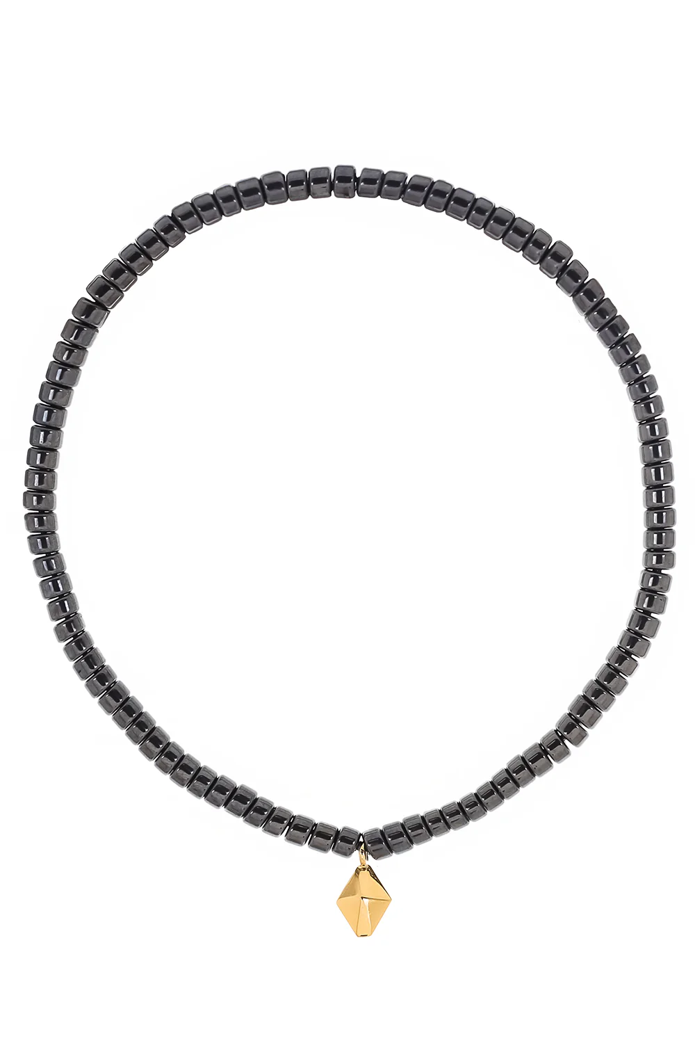 Hematitie Beaded Bracelet - Yellow Gold