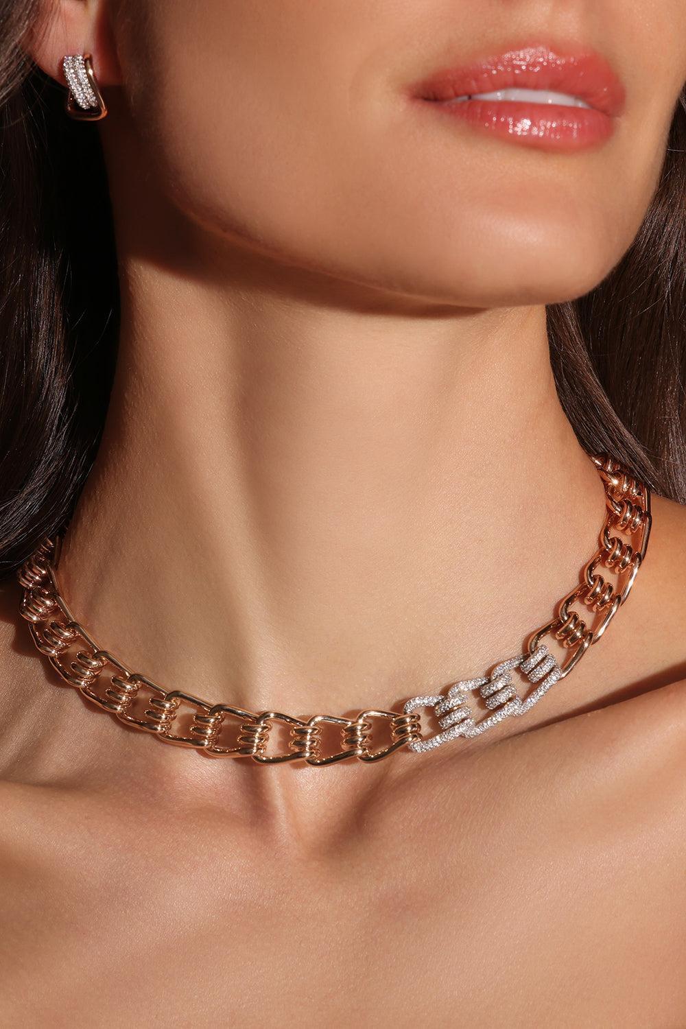 Huxley Diamond Coil Link Necklace - Image 2