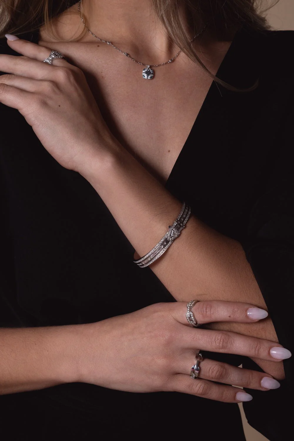 Keynes Diamond Buckle Bangle Bracelet - Image 5