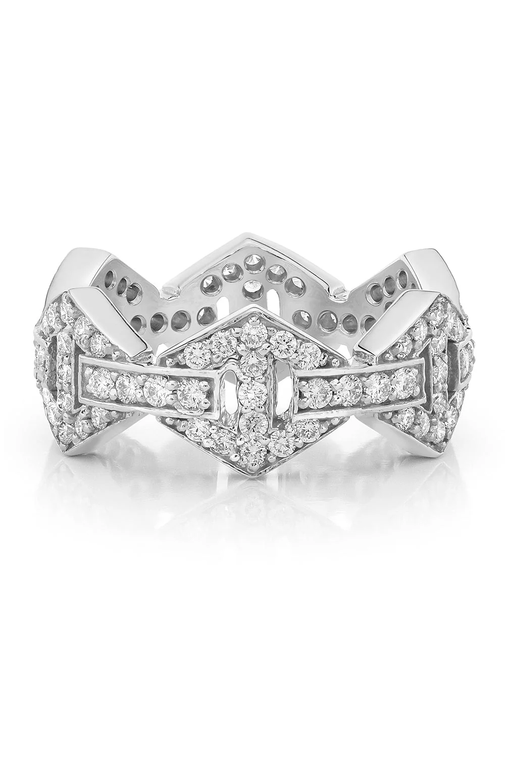 Keynes Diamond Signature Hexagon Ring