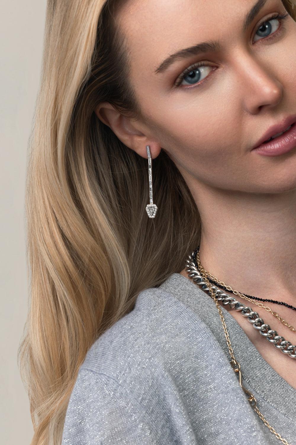 Keynes Shield Drop Earrings - Image 2