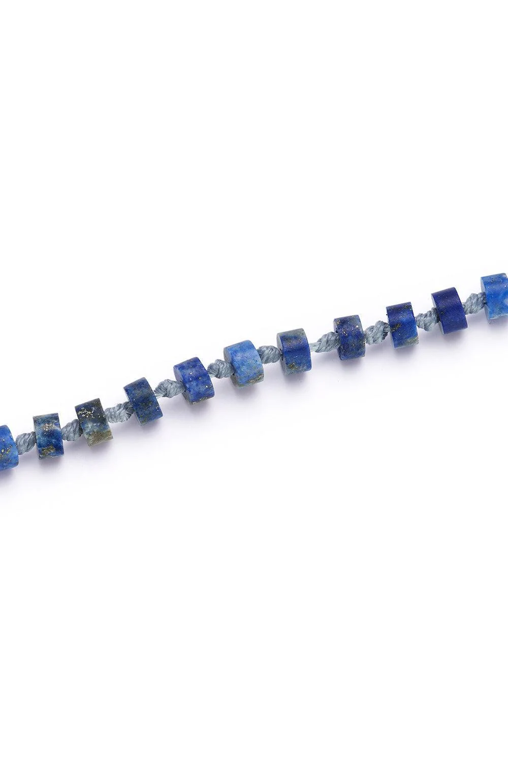 Lapis Beaded Necklace - Rhodium - Image 5