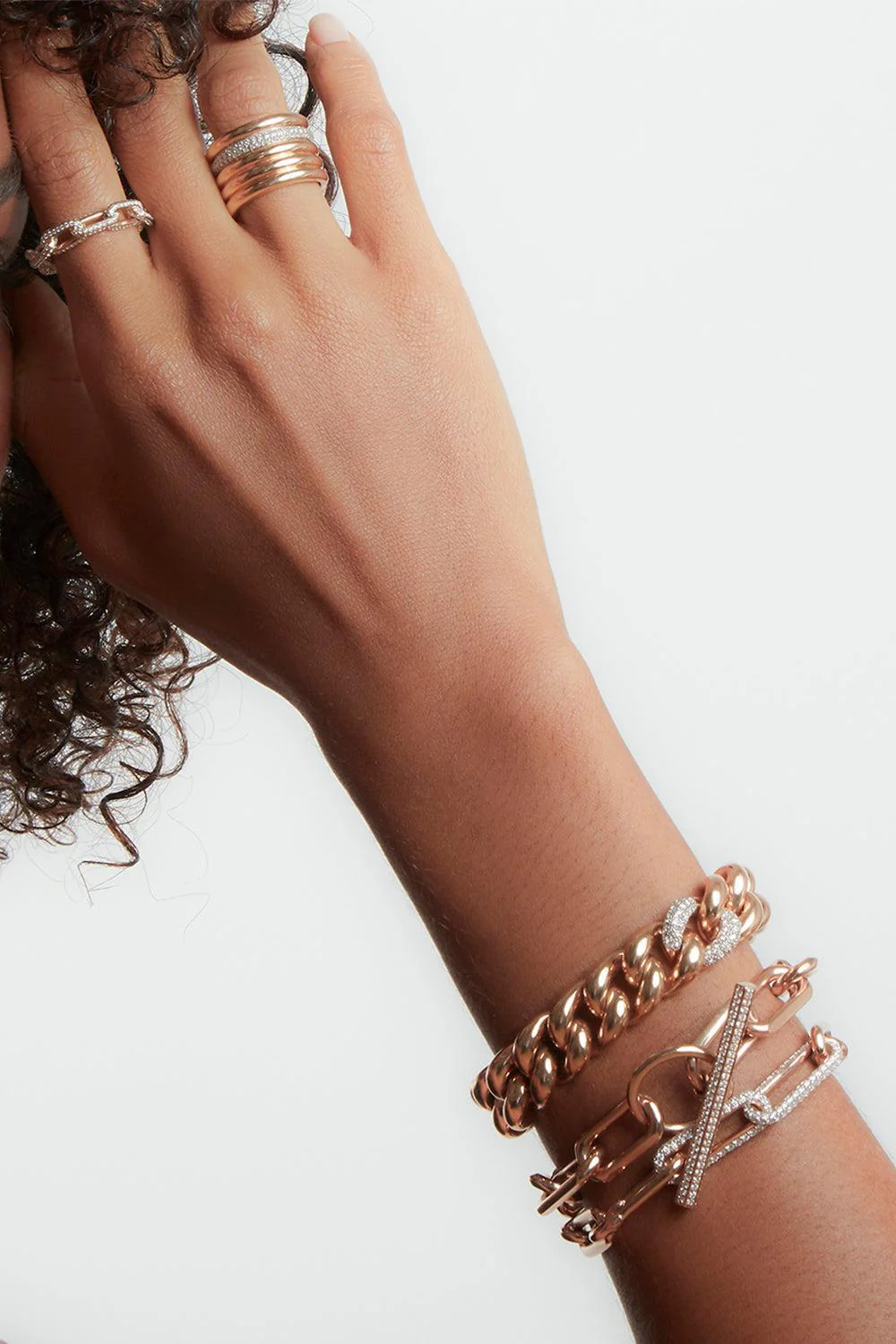 Large All Diamond Saxon Chain Link Ring - Image 4