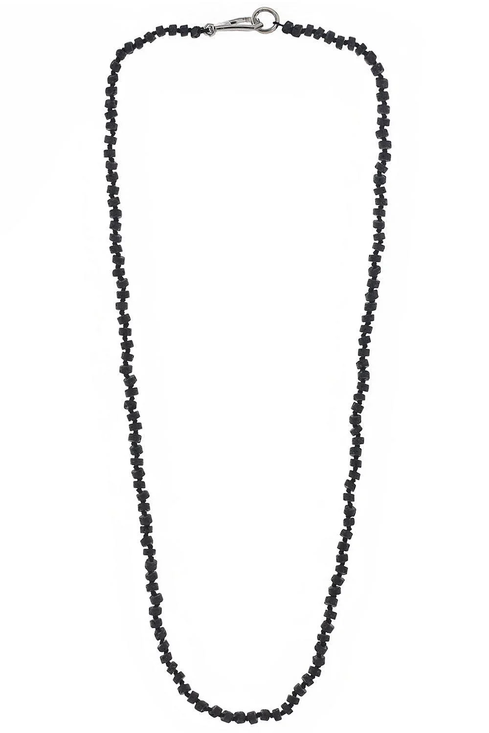 Lava Beaded Necklace - Silver