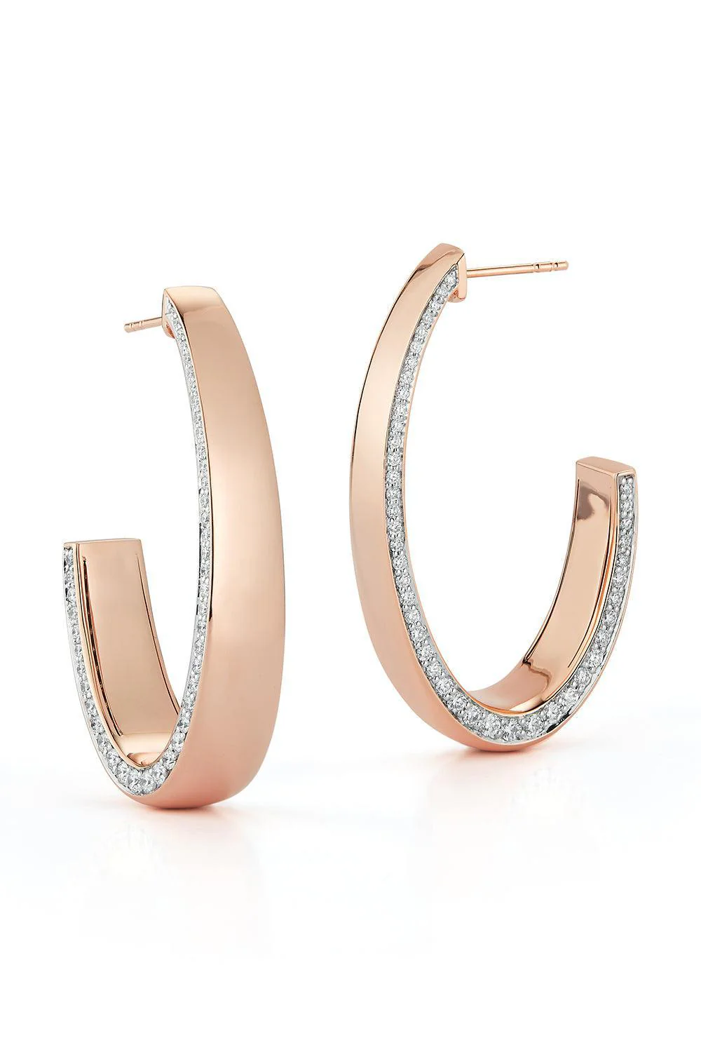 Lytton Diamond Edge Long Hoop Earrings