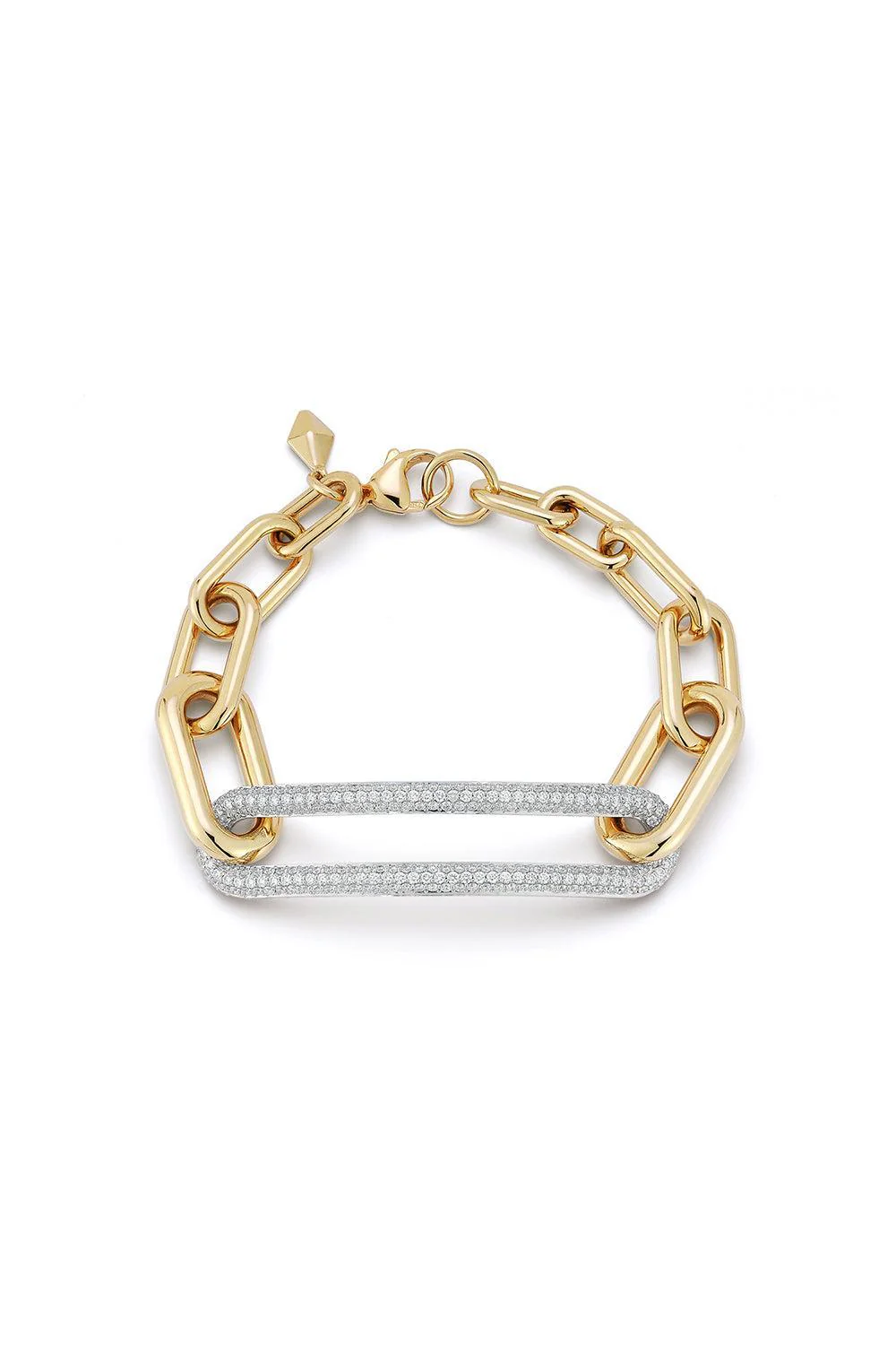 Morrell Elongated Diamond Link Bracelet - Yellow Gold
