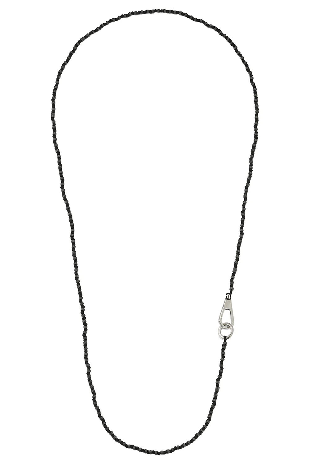 Polished Hemitite Beaded Necklace - Rhodium