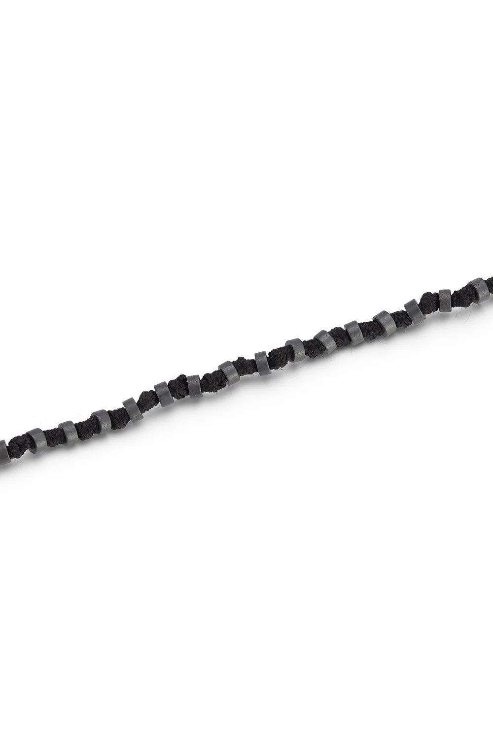 Polished Hemitite Beaded Necklace - Rhodium - Image 5